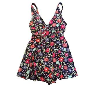 NWT Liz Claiborne Women's Floral Swimdress One Piece Swimsuit 8 Petite